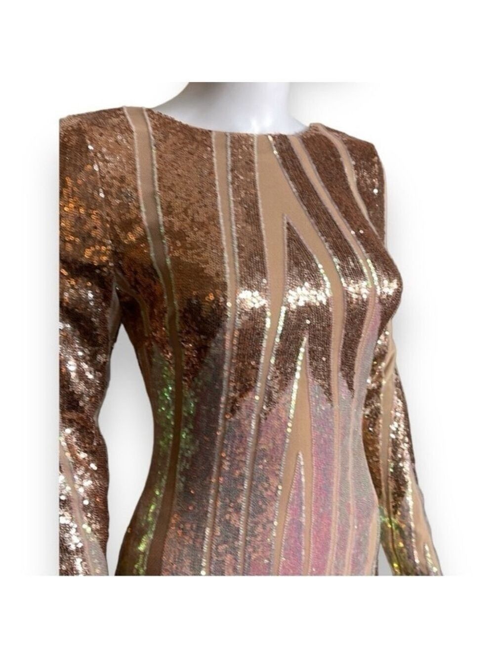 Dress The Population Black Label Emery Sequin Bodycon Midi Dress Size Small - Picture 5 of 14